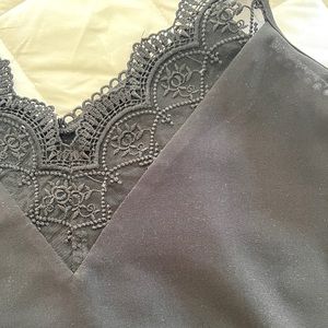 Black, Lace Tank Top